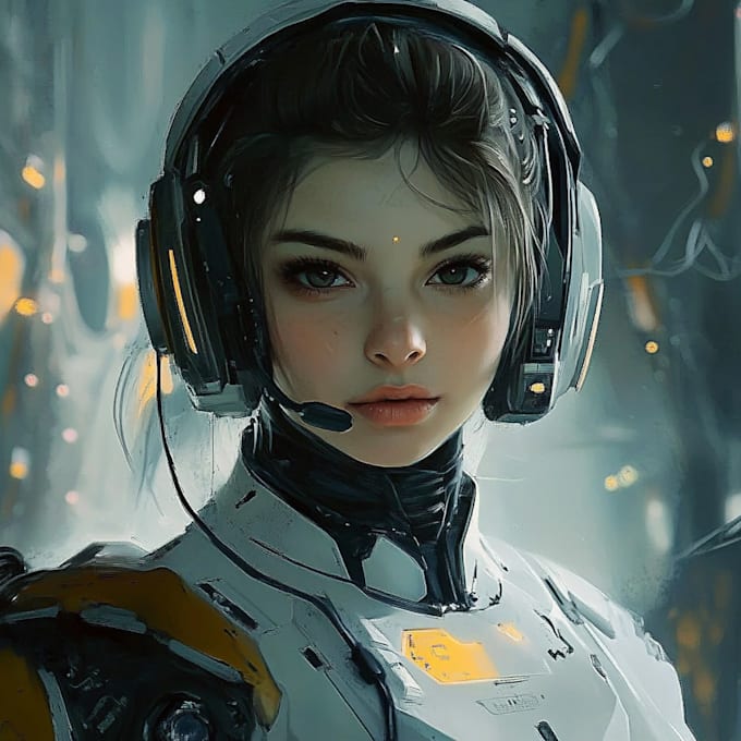 draw fantasy sci fi art, sci fi character for you