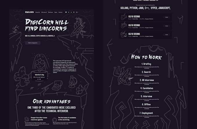 prototipe with a sketch for website, app, flat game