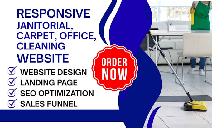 build janitorial cleaning website carpet office home cleaning service website