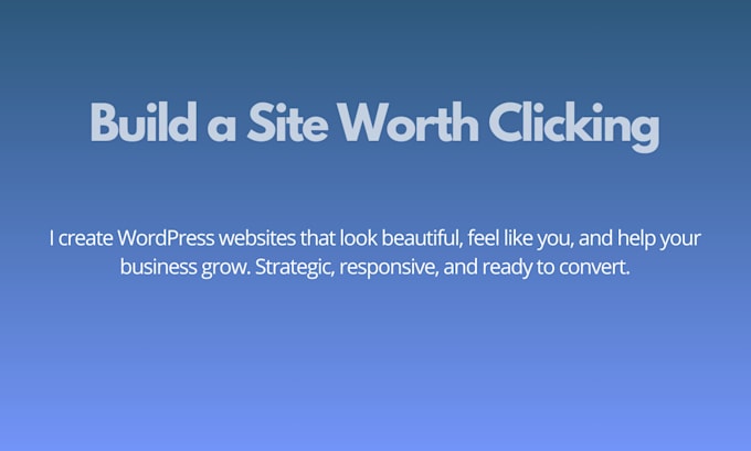design and build your wordpress site