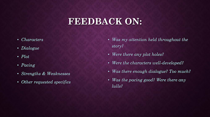 read your work and provide feedback and corrections