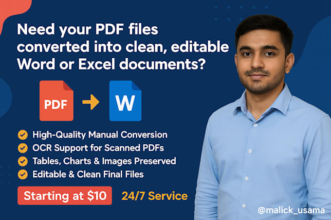 convert PDF to editable word or excel manually with accuracy