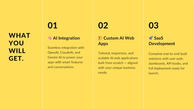 develop ai web apps, ai saas, and integrate gpt openai, claude and gemini ai