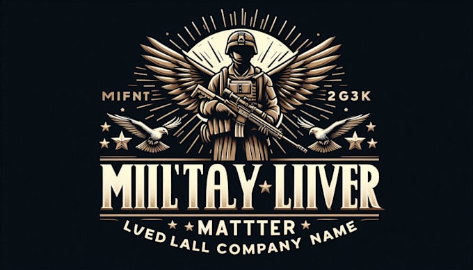 create millitary live matter text styl logo in 14 hours