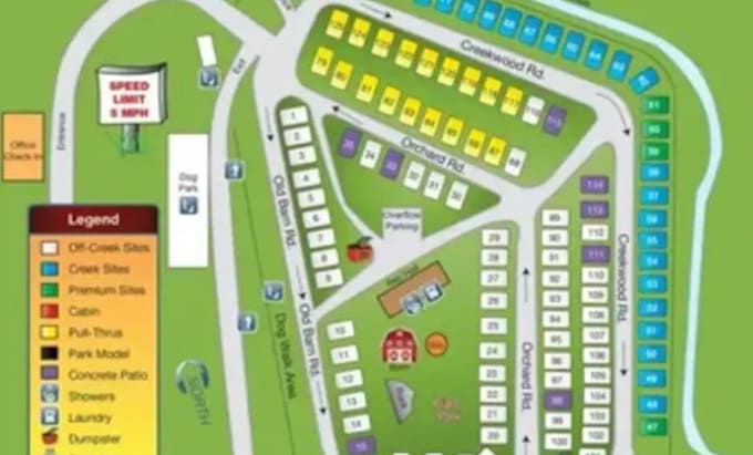 Draw 2d and 3d render camground, rv park, resort map, property map by ...