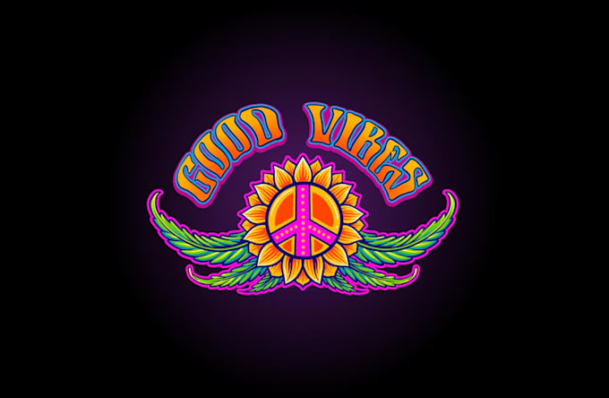 draw trippy psychedelic logo for your business