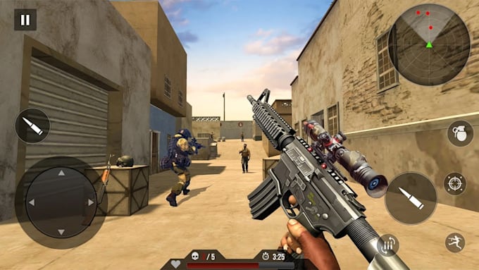 develop 3d sniper, fps shooting game, multiplayer fps shooting game in unity