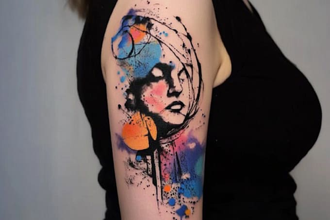 create a watercolor tattoo design