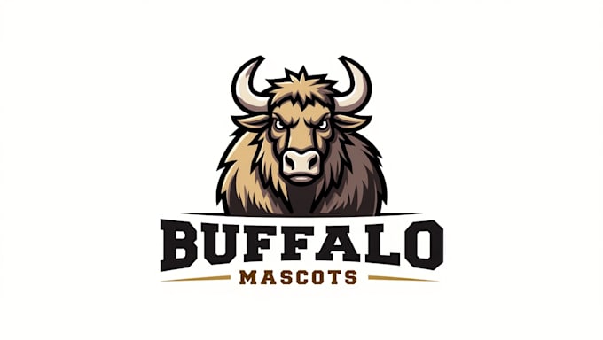 do head buffalo mascot logo design with company