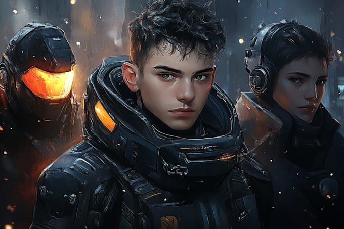 design stunning sci fi, cyberpunk, portrait art