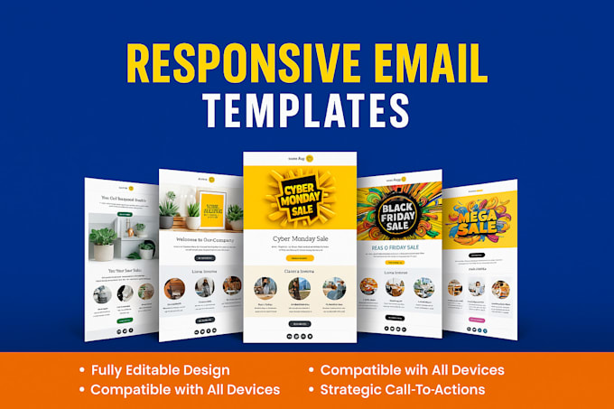 design responsive klaviyo or mailchimp email marketing newsletter template
