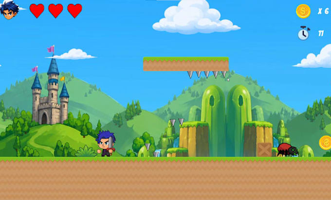 develop a custom 2d platformer mobile or pc game in unity
