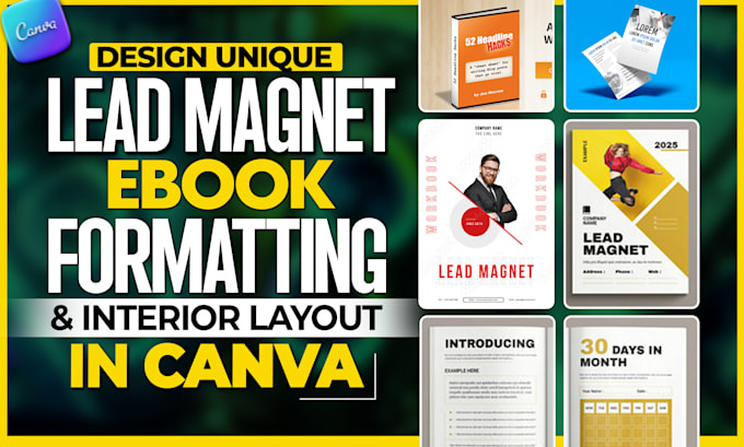 do lead magnet, ebook formatting, workbooks and interior layout design in canva