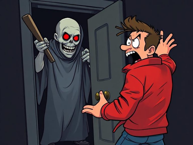 draw a digital cartoon illustration