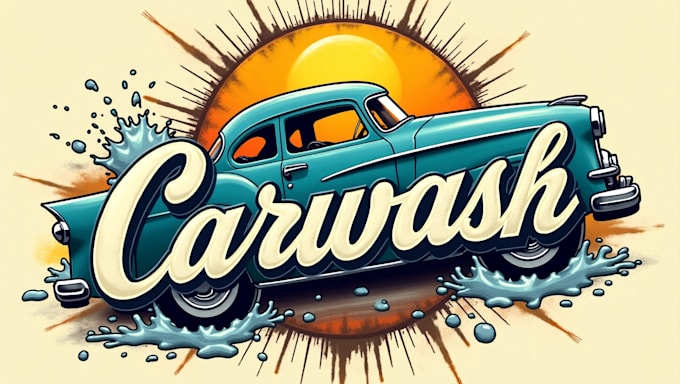create unique carwash logo with express delivery