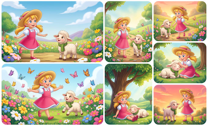 create consistent characters children storybook illustration