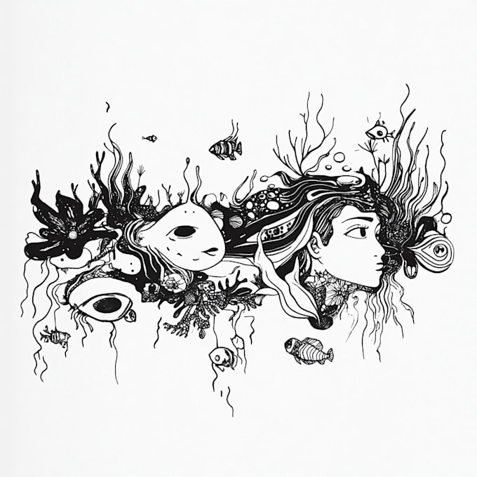 draw black and white illustrations
