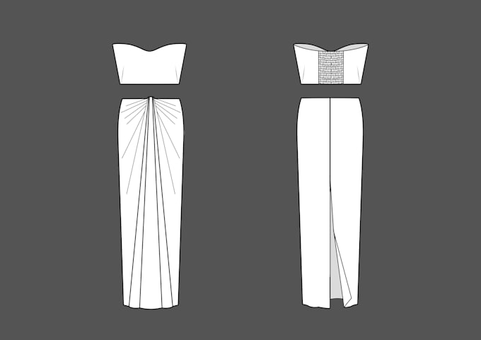 make technical drawing and tech packs and fashion flats