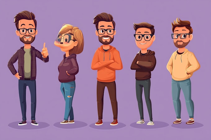 create cartoon character or avatar in vectors