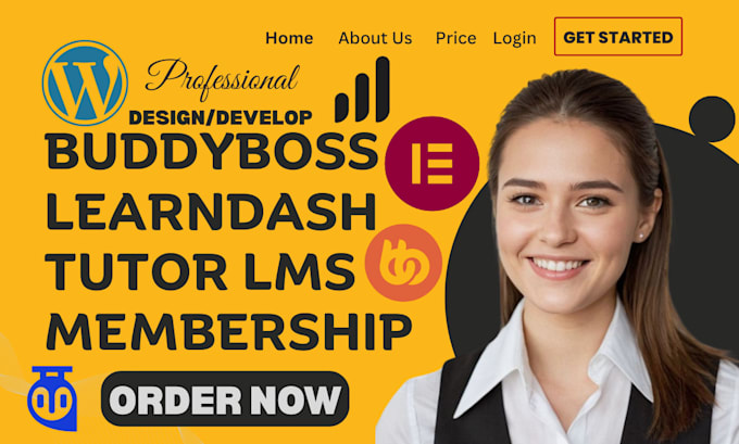 design membership wordpress lms website learndash,buddyboss,tutor lms,buddypress