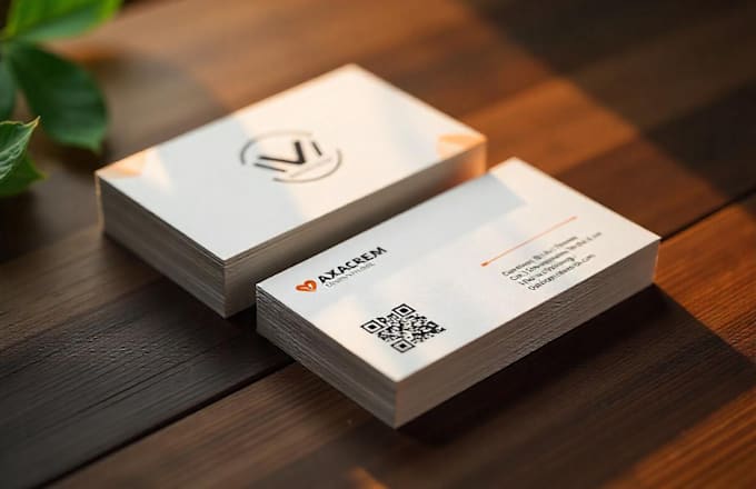 create minimalist visiting card, letterhead with custom qr code