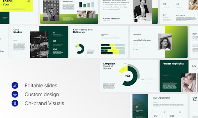design a clean and powerful corporate presentation deck