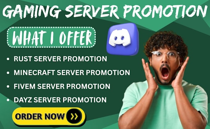 fivem sever promotion, rust, dayz, minecraft server promotion, discord growth