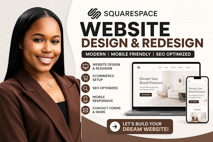 design or redesign a professional squarespace website