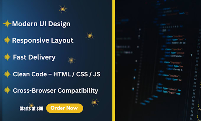 build a fully responsive website using HTML, CSS javascript
