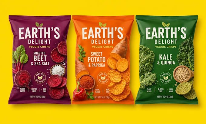 design wrapping label, standing bag, and stand up pouch
