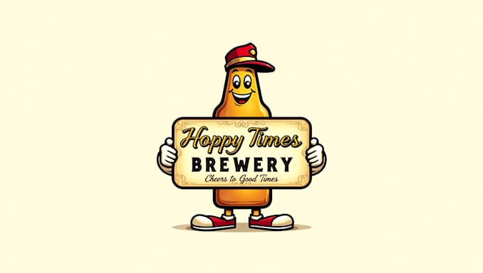 do funny cute beer bottle mascot logo design
