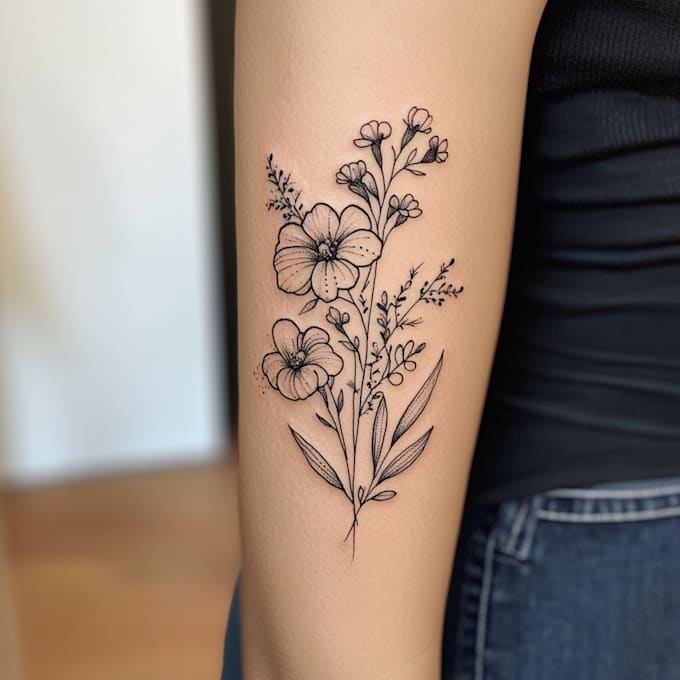 make a beautiful flower tattoo for you