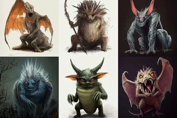 draw fantasy creatures and custom monster illustration