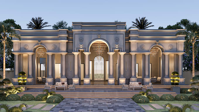 realistic architecture exterior and backyard 3d design and realistic render