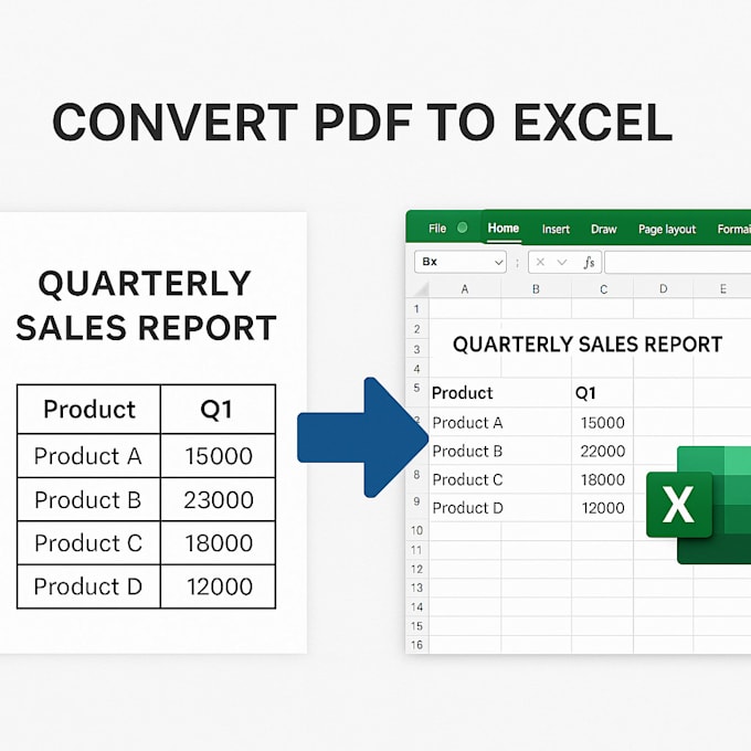 convert PDF to exel, google sheets, scan pages to exel