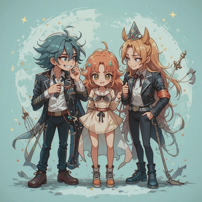 make fantasy dnd party illustration