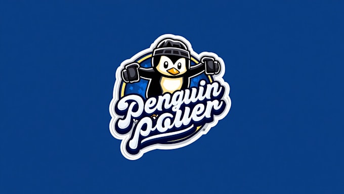 do penguin hockey team mascot logo design