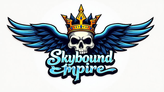 do awesome king skull mascot logo design