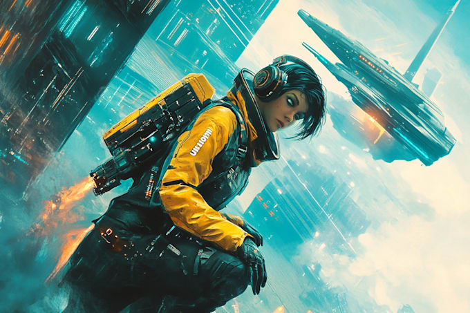 Make an illustration of a science fiction figure by Denoshas | Fiverr