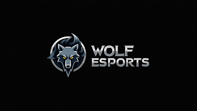 do wolf esport mascot logo design with business