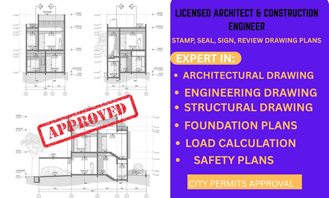 architectural engineering stamp structural framing floor plan letter city permit