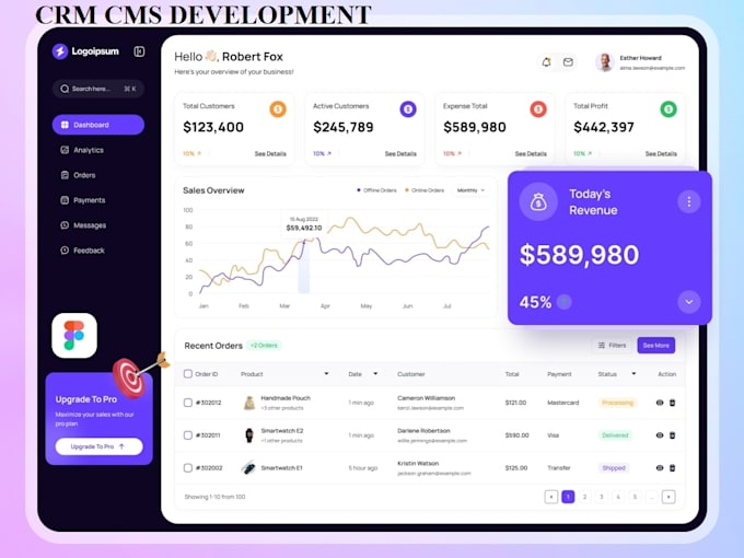 develop CRM, cms, erp, saas, portal systems or web app