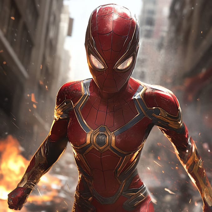 drawing custom superhero character in action