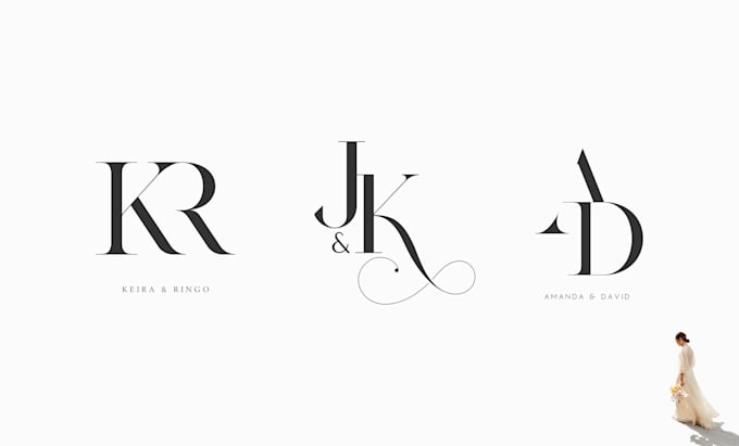 create elegant wedding logo, initials or monogram