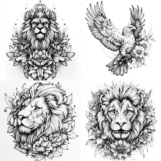 design line art traditional tattoo and tshirt design