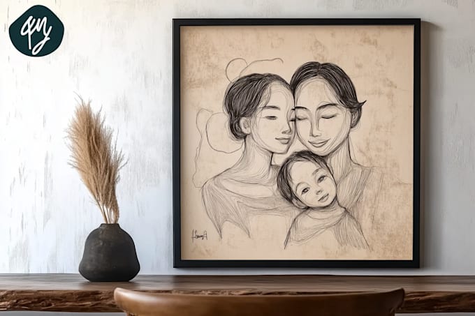make scribble art, abstract line art portrait