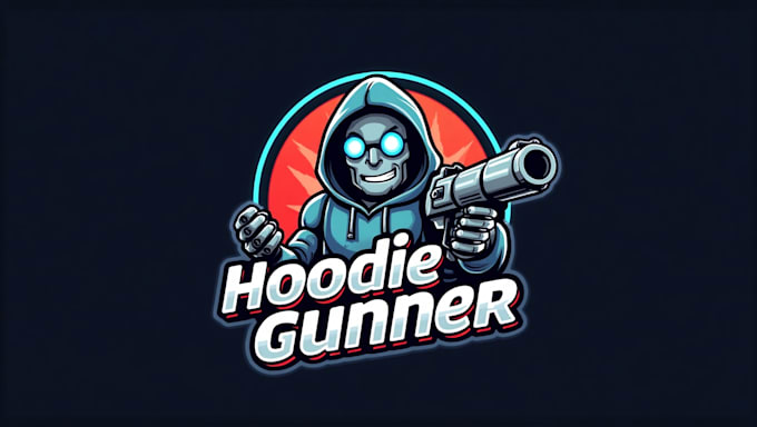 make unique hoodie robot gunner logo for your company
