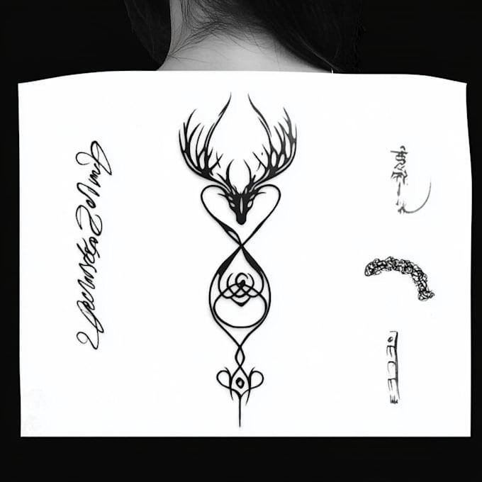 design a cute tattoo in dotwork