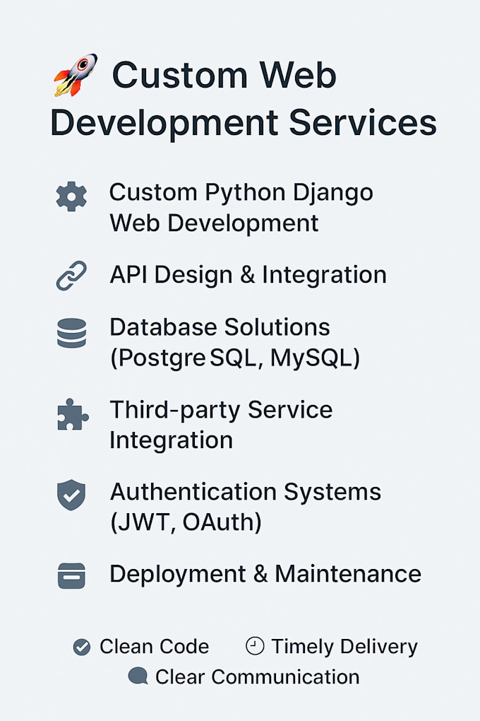 Develop custom python django web applications by Larry0000 | Fiverr
