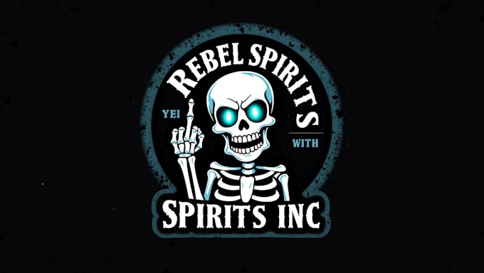do skeleton middle finger mascot logo design